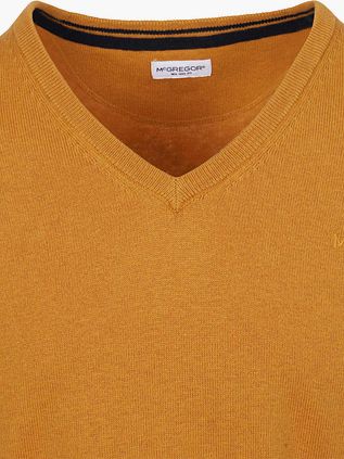 McGregor Pullover Merinowolle V-Ausschnitt Gelb