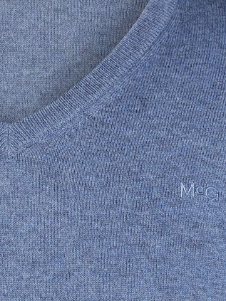 McGregor Pullover Merinowolle V-Ausschnitt Faded Blau