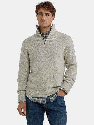 McGregor Half Zip Trui Lamswol Blend Ecru