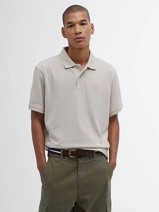 Barbour Pique Polo Shirt Beige