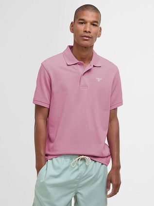 Barbour Pique Polo Shirt True Pink