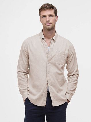 Barbour Shirt Laggon Nelson Tailored Stone Beige