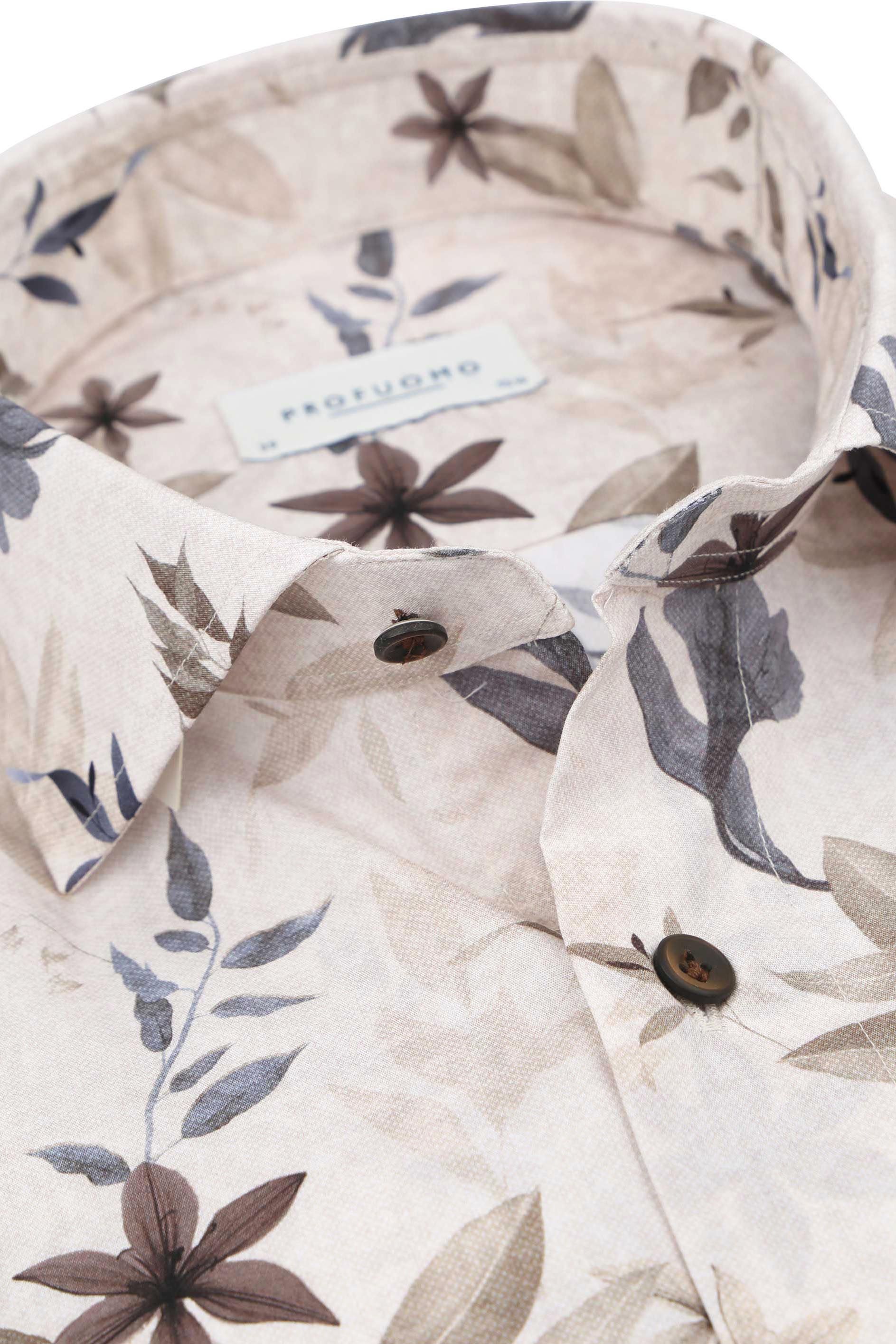 Profuomo Shirt Floral Print Beige Product / Detail