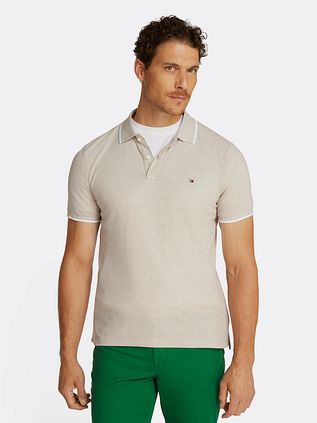 Tommy Hilfiger Linen Piqué Polo Shirt Beige