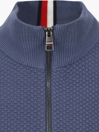 Tommy Hilfiger Half Zip Pullover Struktur Blau