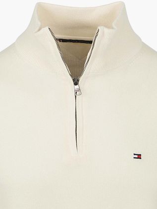 Tommy Hilfiger Pull Demi-Zip Essential Blanc Cassé