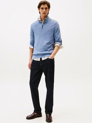 Tommy Hilfiger Pullover Halfzip Structure Indigo