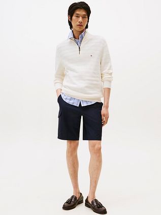 Tommy Hilfiger Pullover Halfzip Structure Ivory