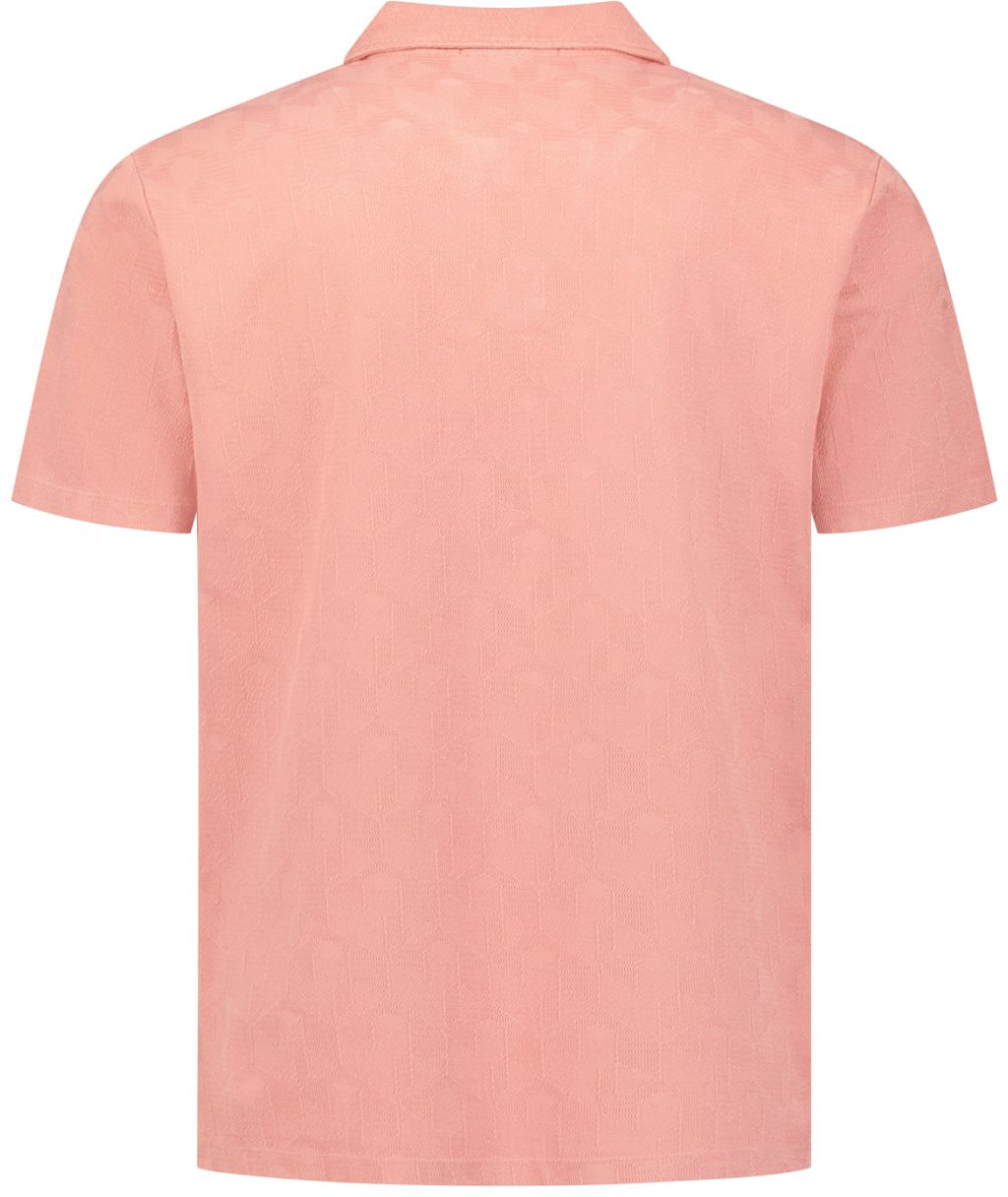 No Excess Jacquard Poloshirt Riva Coral Product / Achterkant