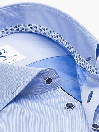 R2 Camisa Elegante Twill Azul