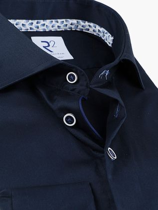 R2 Camisa Manga Extra Larga Azul Marino