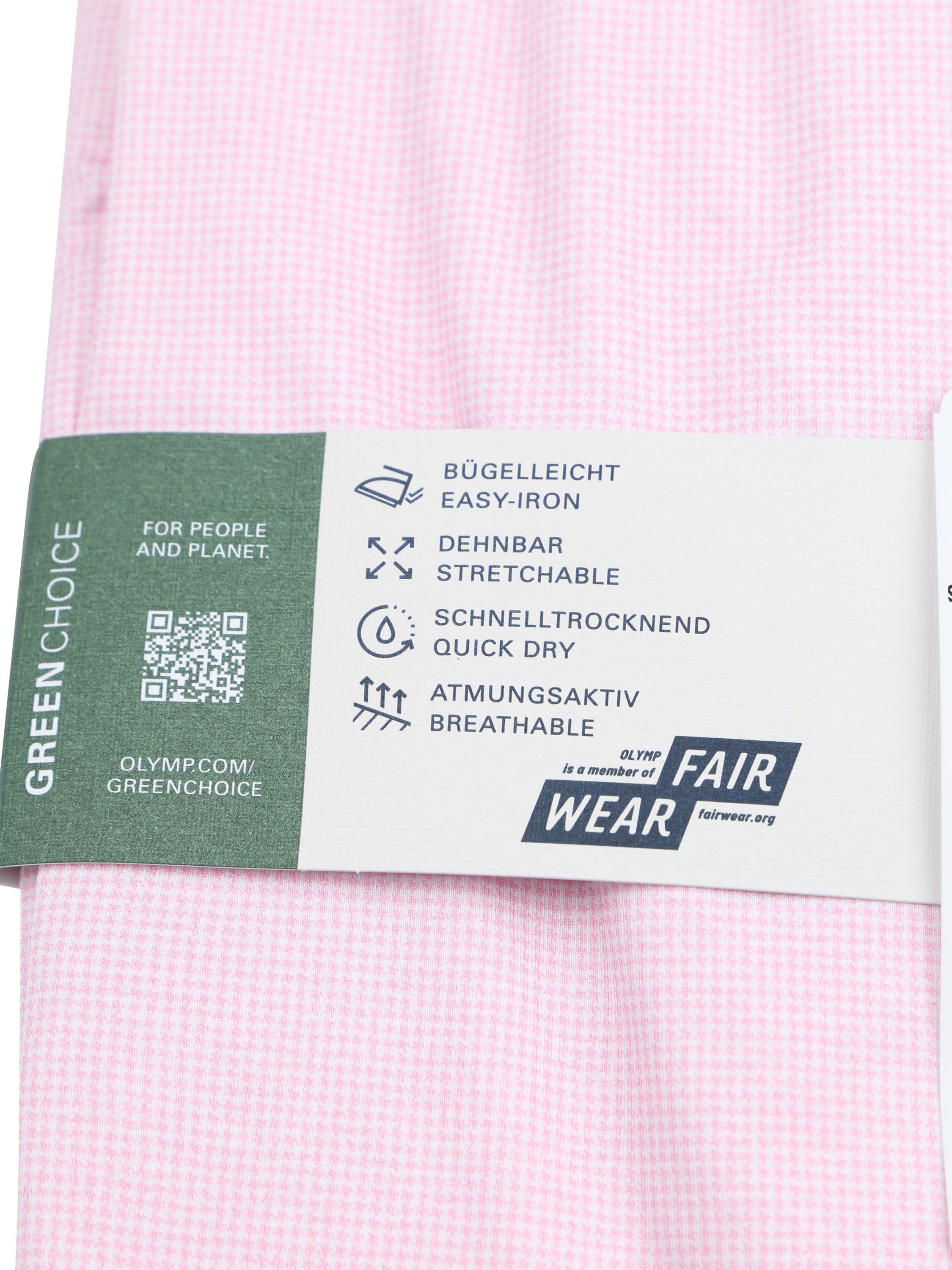 OLYMP Chemise Level 5 24/Seven Pied-de-Poule Rose Product / Detail