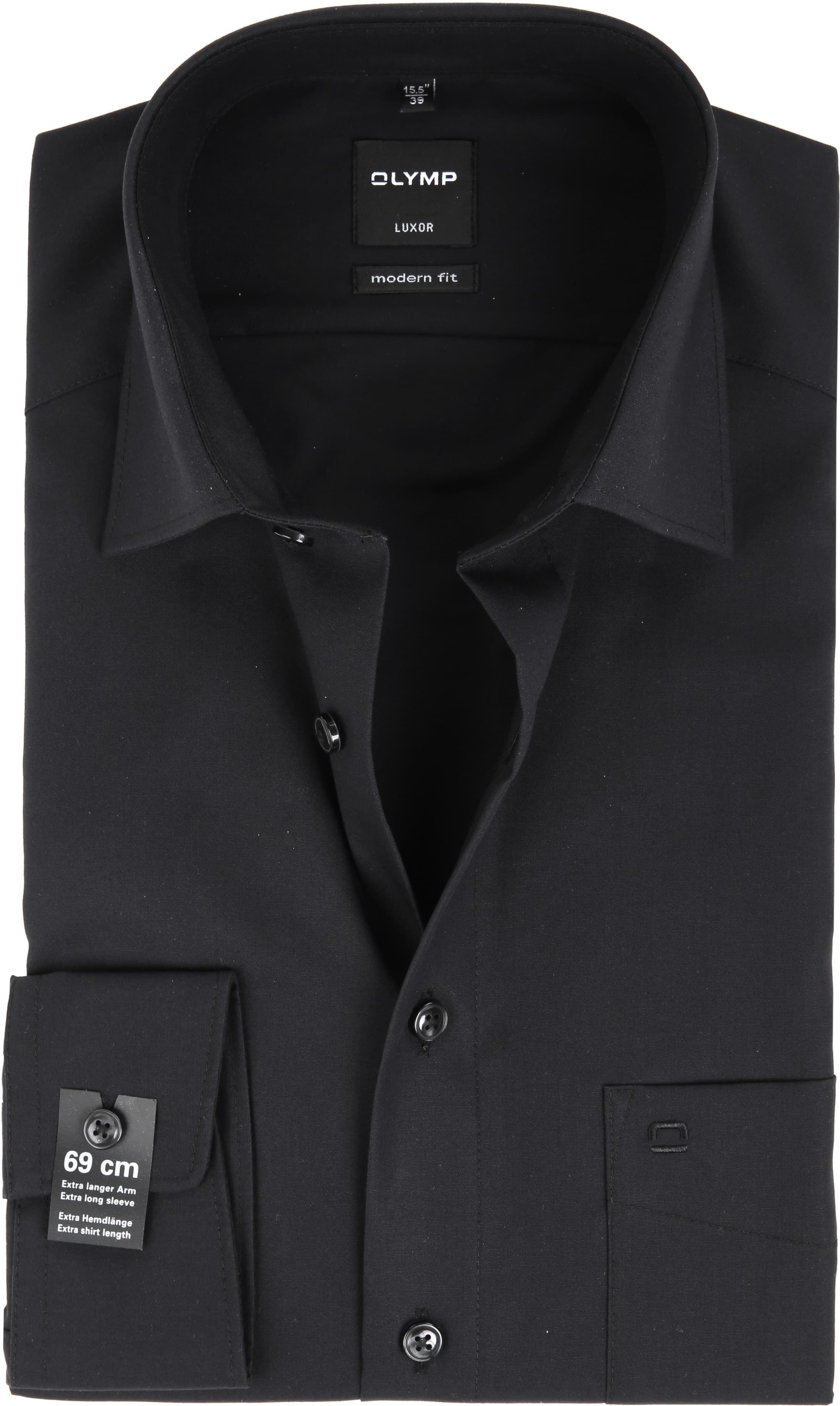 Chemise Luxor Manches Extra Longues Coupe Moderne Noir