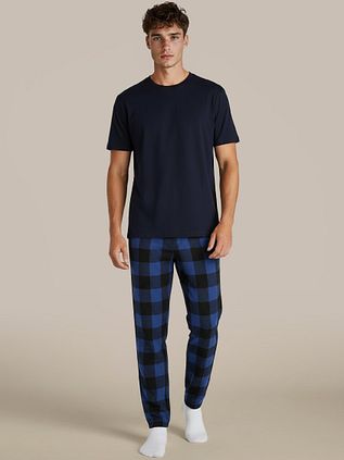 Steppin Out Lounge Pants Plaid Blue