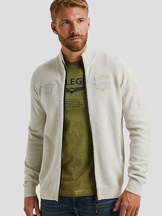 PME Legend Strickjacke Cargo Knitted Ecru