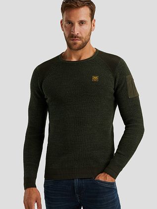 PME Legend Sweater Rib Melange Dark Green