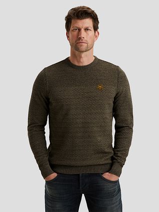 PME Legend Mouliné Structure Pullover Dusky Grün