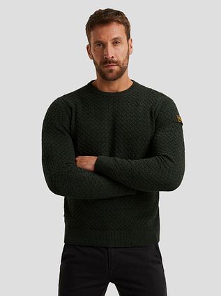 PME Legend Mouliné Structure Sweater Dark Green