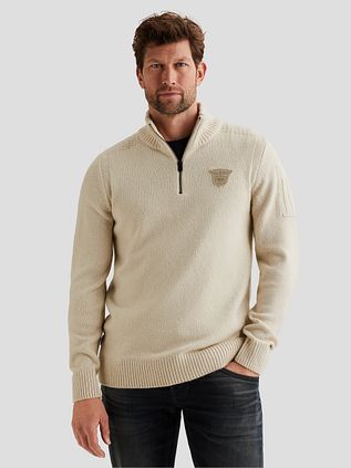 PME Legend Half Zip Sweater Ecru