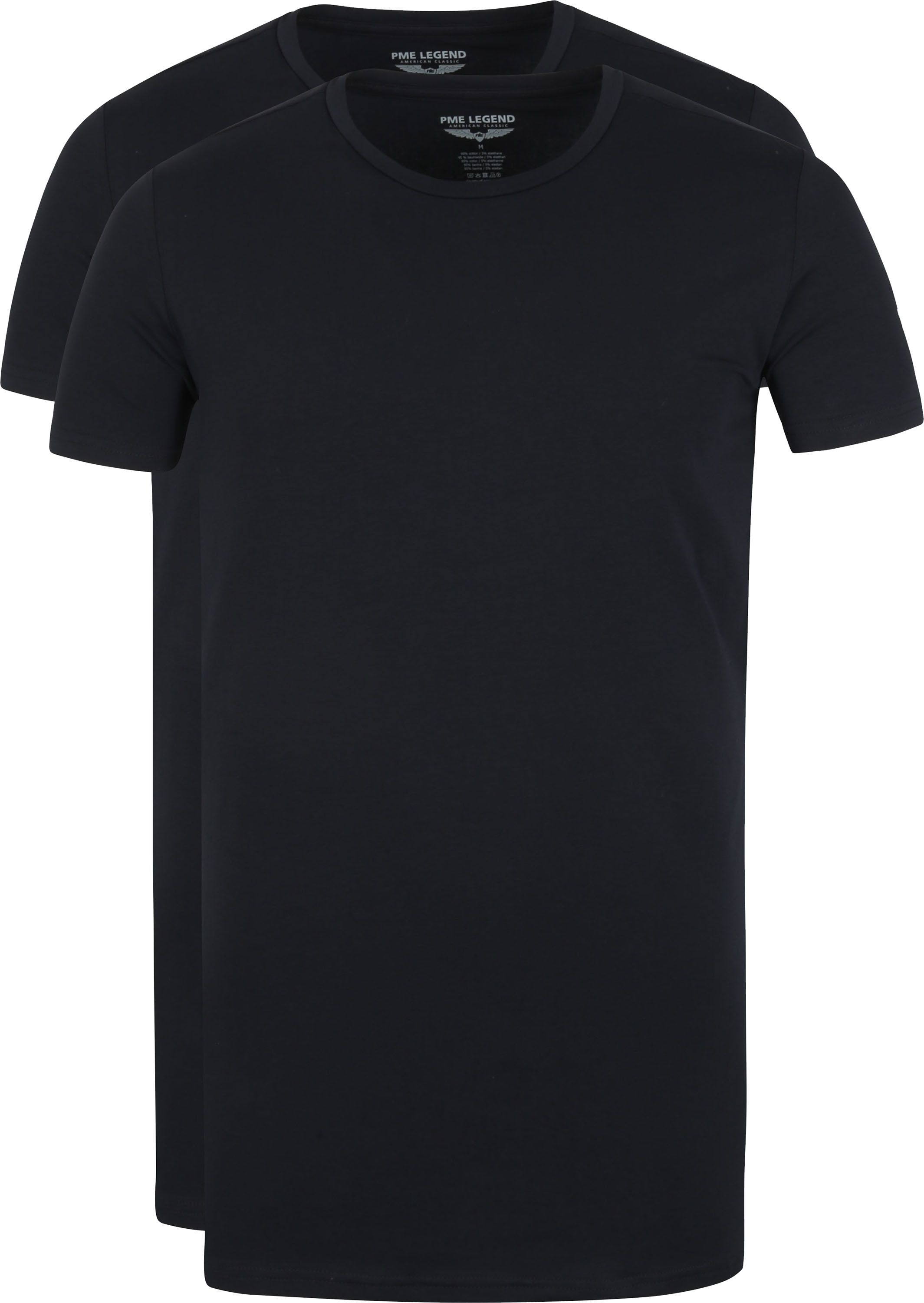 Basic T-Shirt 2-Pack z okrągłym dekoltem, czarny