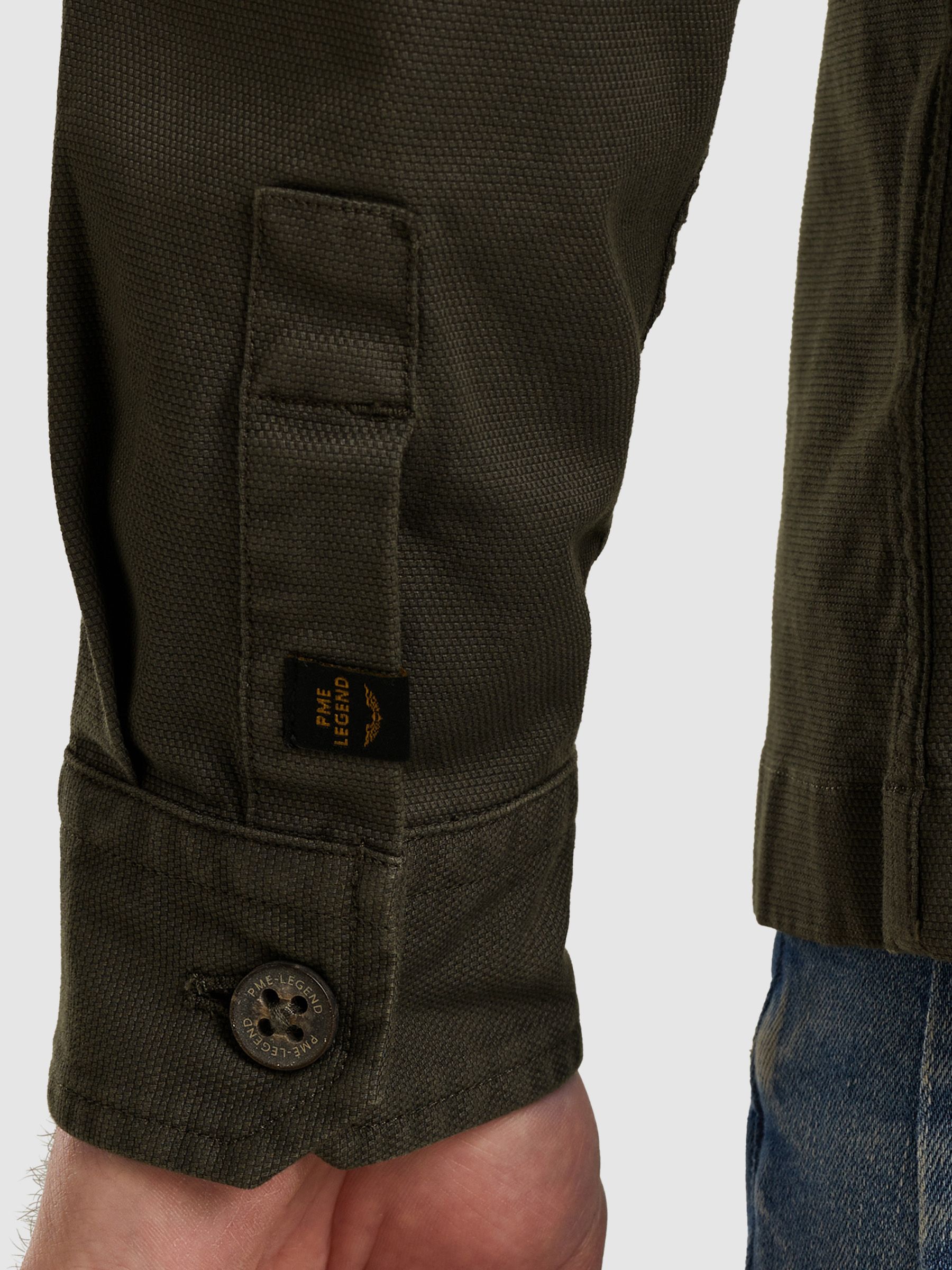 PME Legend Hemdjacke Canvas Olive Model / Detail