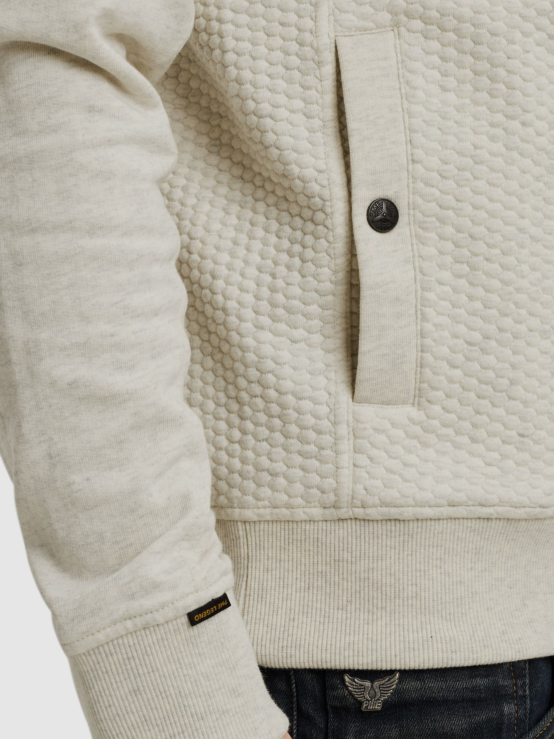 PME Legend Vest Jacquard Interlock Greige Model / Detail