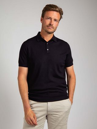 Suitable Polo Shirt Rishi Merino Wool Navy