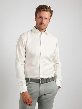 Profuomo Twill Hemd Off White