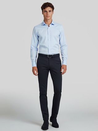 Profuomo Twill Shirt Extra Long Sleeves Light Blue