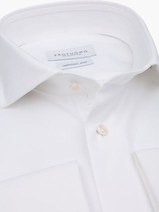 Profuomo Shirt Cutaway Double Cuff Off White