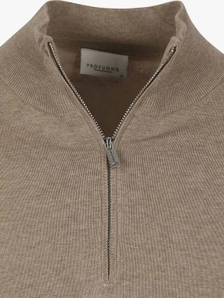 Profuomo Half Zip Pullover Luxury Beige