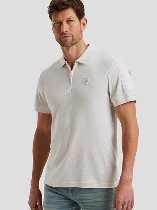 PME Legend Half-Zip Polo Shirt Interlock Ecru