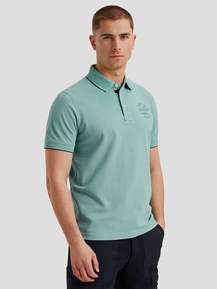 PME Legend Polo Shirt Piqué Logo Light Blue