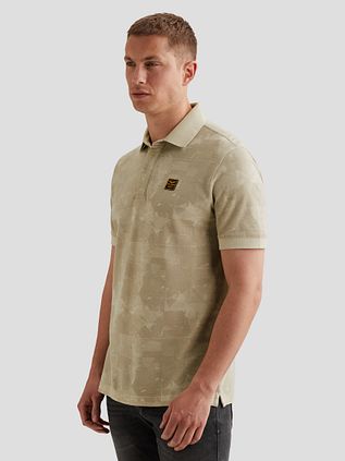 PME Legend Polo Shirt Piqué Print Beige