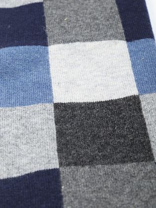 Profuomo Schal Wolle Karo blau Grau