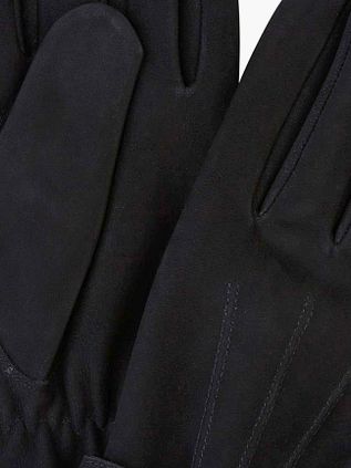 Profuomo Gloves Wool Black Leather