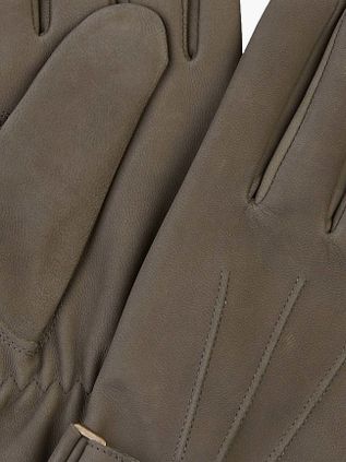 Profuomo Handschuhe Wolle und Leder Dunkelgrün