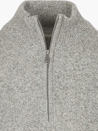 Profuomo Half Zip Pullover Lambswool Melange Grey