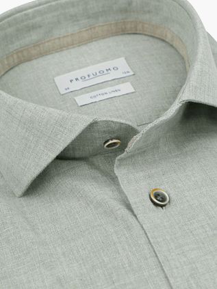 Profuomo Shirt Linen Blend Light Green