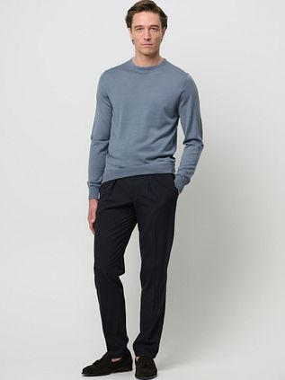 Profuomo Pullover Merino Wool Blue