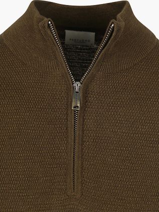 Profuomo Half Zip Pullover Structure Dark Green