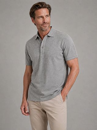 Profuomo Piqué Polo Shirt Melange Grey