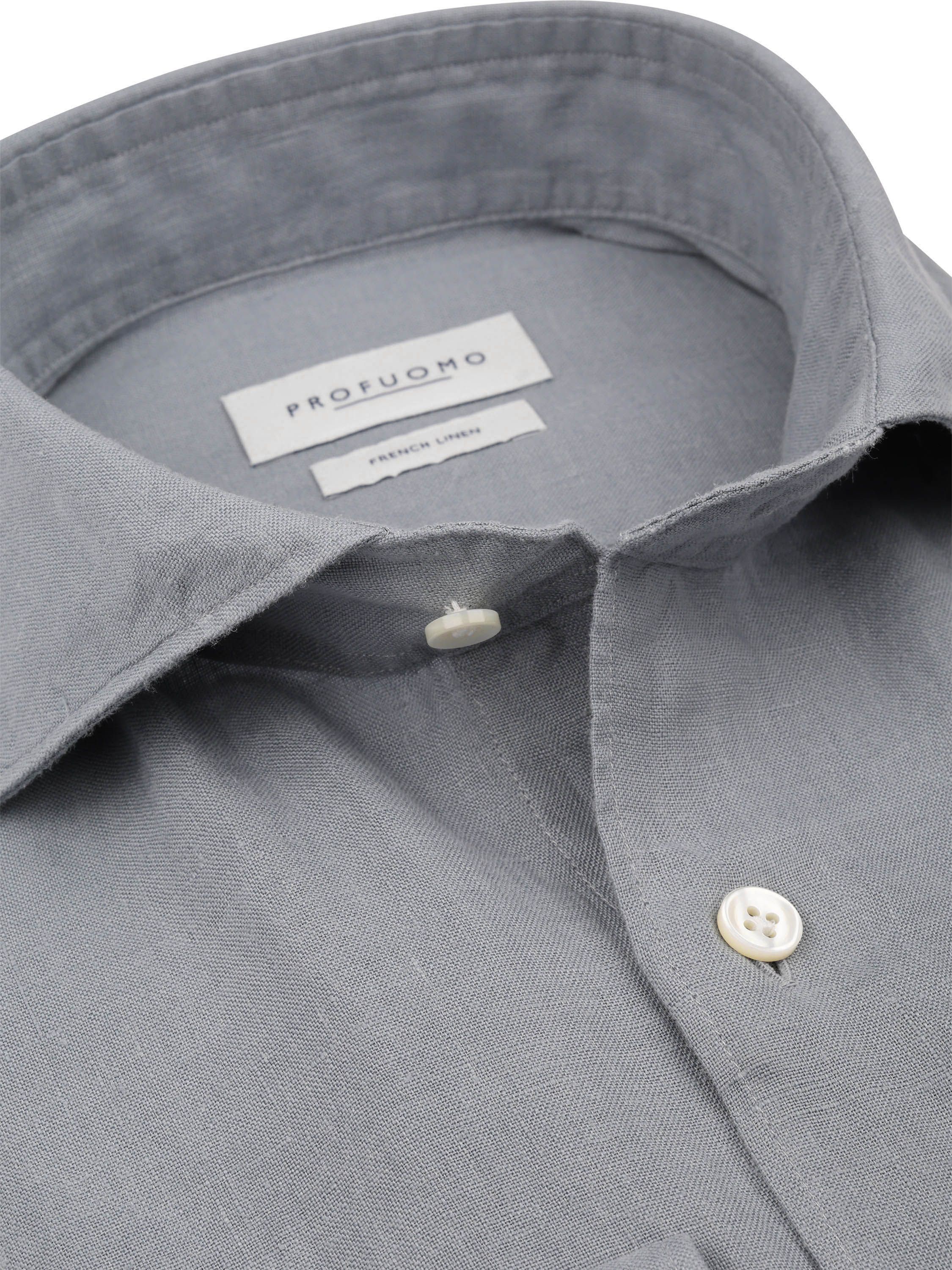 Profuomo Shirt Linen Blue Product / Detail