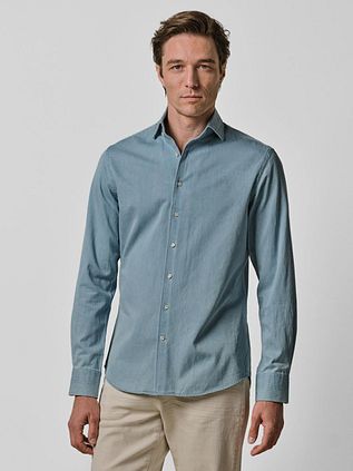 Profuomo Twill Shirt Denim Light Blue