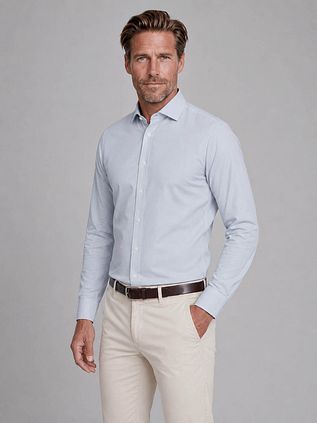 Profuomo Japanese Knitted Shirt Light Blue
