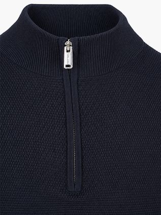 Profuomo Half Zip Pullover Navy textured