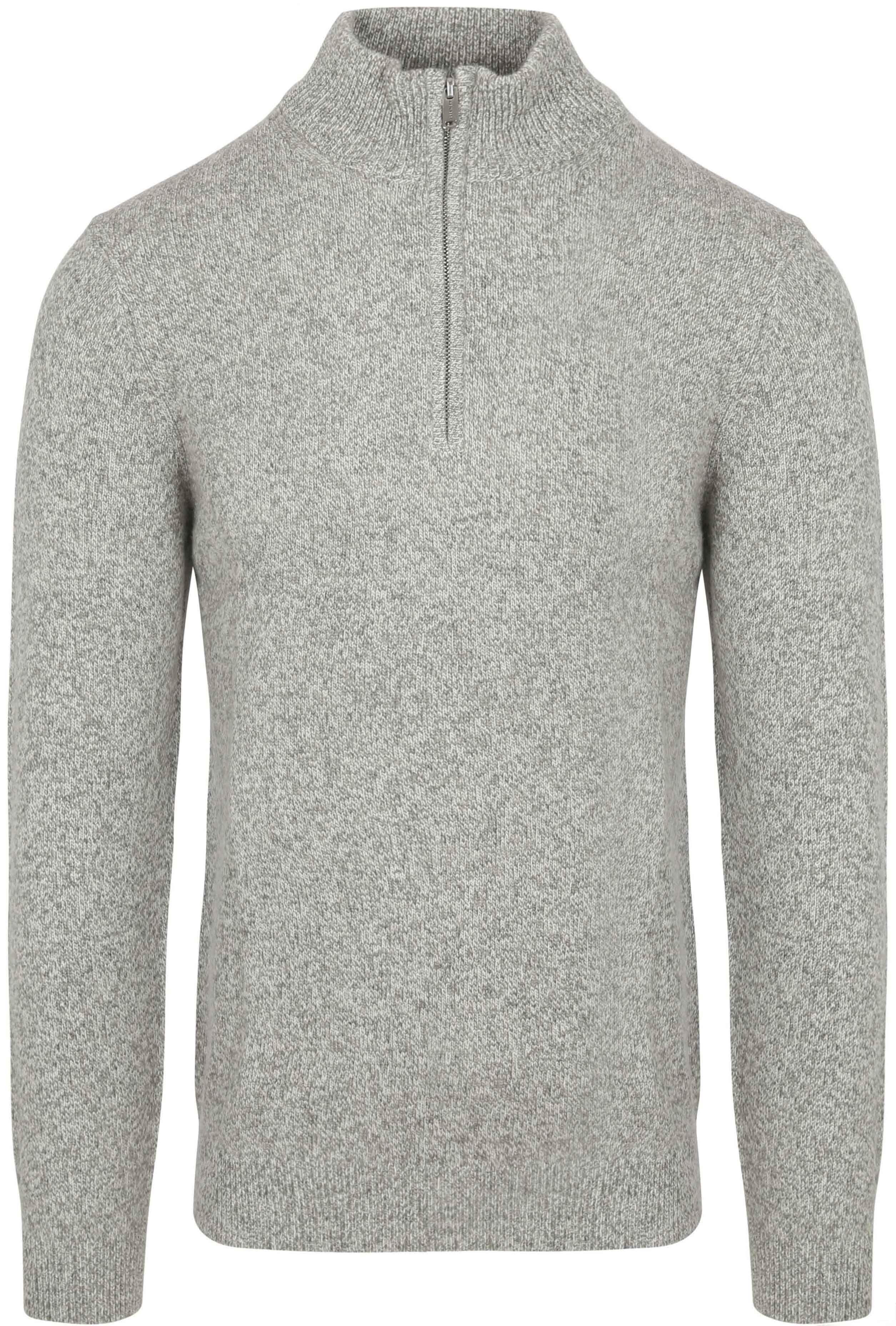 Profuomo Half Zip Pullover Lamswol Melange Grijs PPVJ30045C-C1 kopen | Suitable