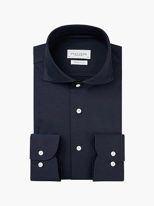 Profuomo Japanese Knitted Shirt Dark Blue