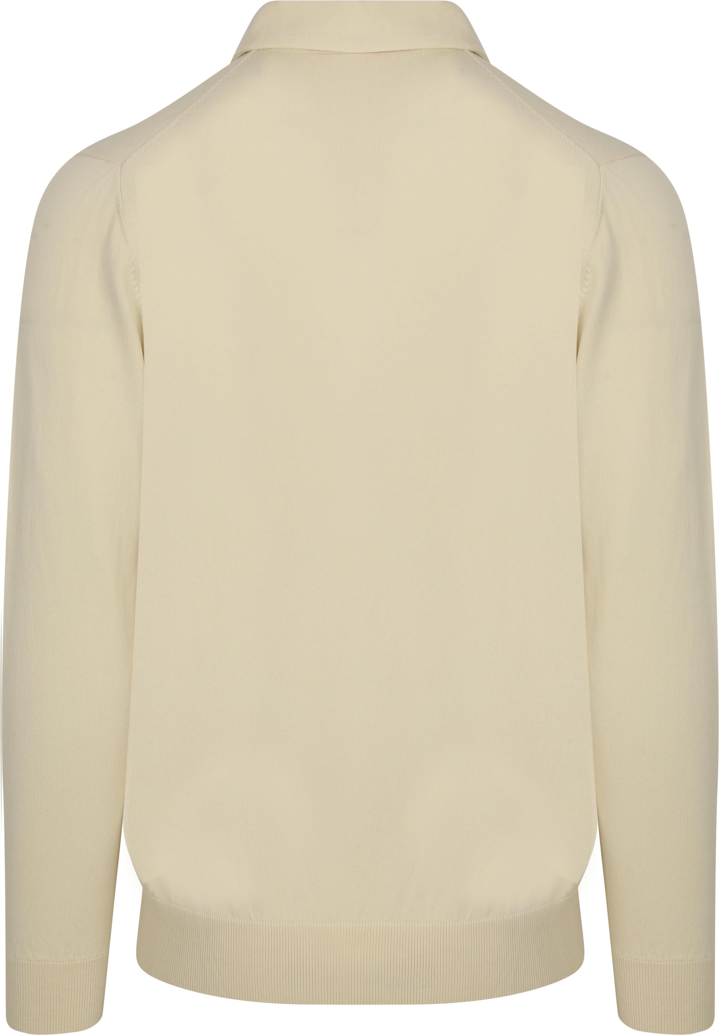 Profuomo Long Sleeve Polo Luxury Basic Off-White Product / Achterkant