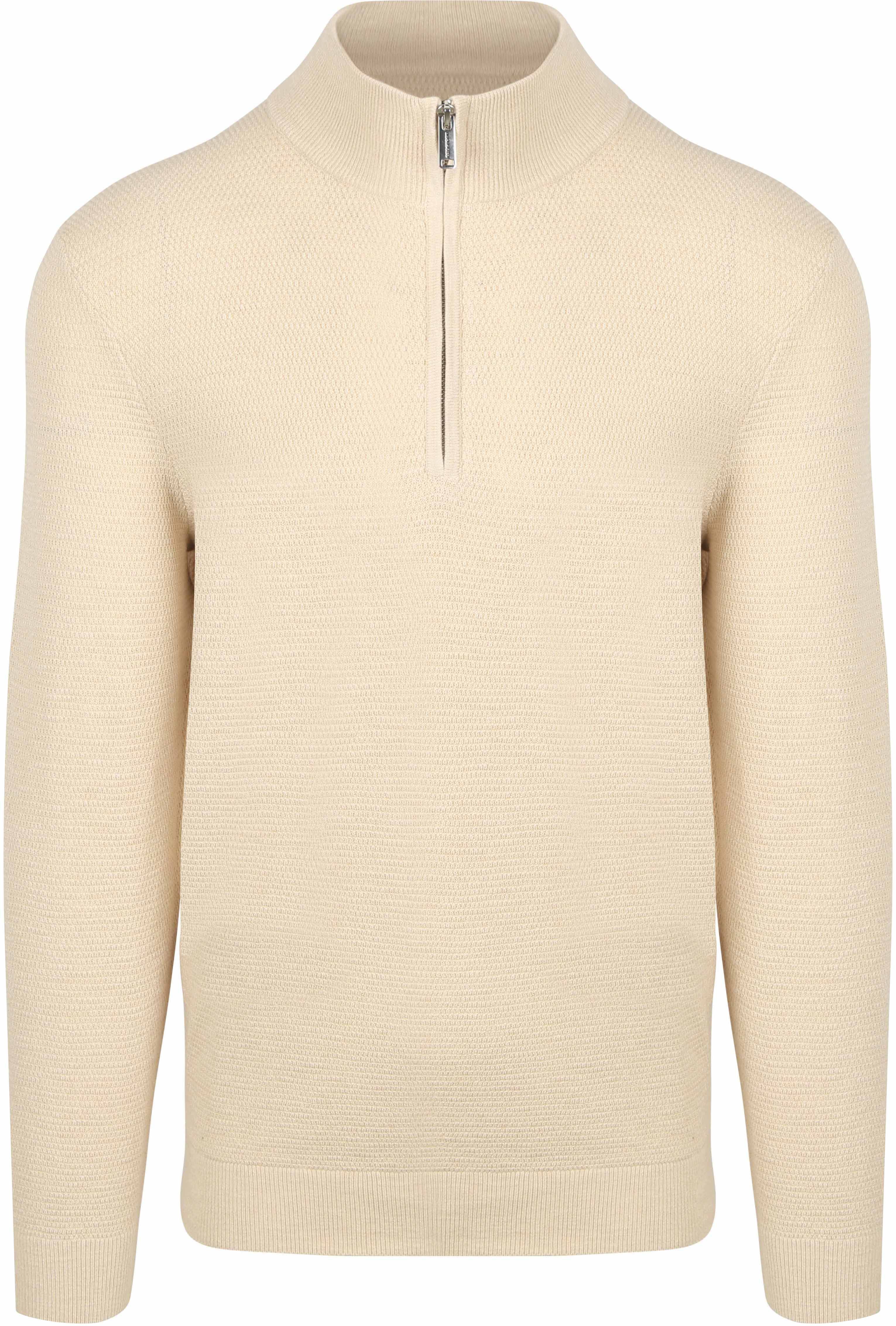Pullover Half Zip Structure Beige